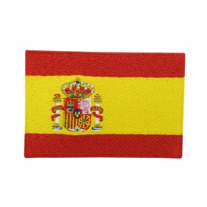 Fahne Spanien mit Stab für Mottopartys