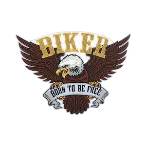 Large iron-on patch Born to be Free Biker Eagle Leather Vests | Motorcycle Vest Patches America Big Back Patch Back Patch