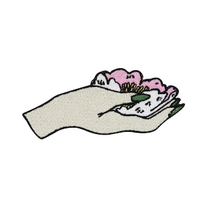 Iron-on patch, women&#39;s power, hand with flower | Retro rose patches, flower iron-on patches, women&#39;s patches, girl patches, Finally Home