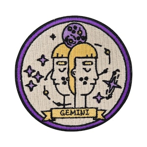 Patch zum Aufbügeln - Sternzeichen Zwillinge - Gemini | Zwilling Aufnäher