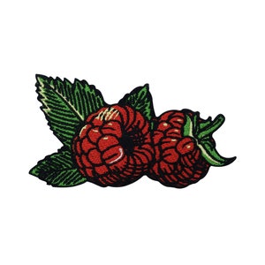 Iron-on patch raspberries fruit | Fruit blossom patches, food iron-on patches, red fruit patches, patches for denim jackets Finally Home