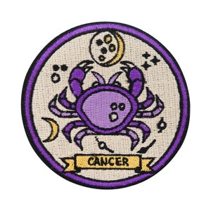 Patch zum Aufbügeln - Sternzeichen Krebs - Cancer | Astrologie Patches, Mond Sterne Aufbügler, Flicken, Aufnäher