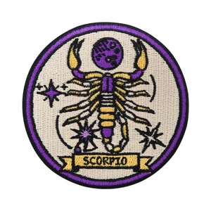 Toppa termoadesiva - Segno zodiacale Scorpione - Scorpione | Toppe astrologiche, toppe termoadesive, toppe e toppe da cucire con stelle lunari finalmente a casa