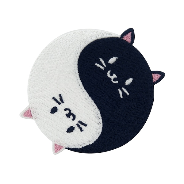 Patches Yin and Yang Baby Cats Iron-on Patch | Yoga Cat Patches, Cat Mieze Iron-on Transfer, Moon Patch Cat Patches Finally Home