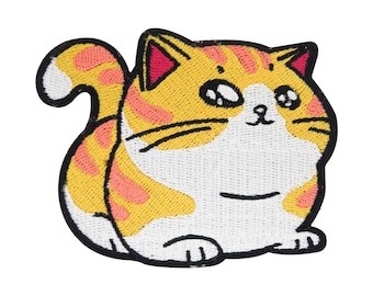 Urbanski Toppa Termoadesiva Gatto Paffuto – 6x6,5 Cm – Ricamo Carino Da Stirare O Cucire – Per Vestiti, Zaini, Cappelli - 2