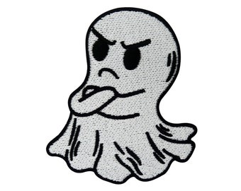 Strijkpatch - Boze Geest | Halloween-patches, Strijkpatch van een klein spookje, Strijkpatch van een wit spookje, Schattige vampierpatch Eindelijk thuis