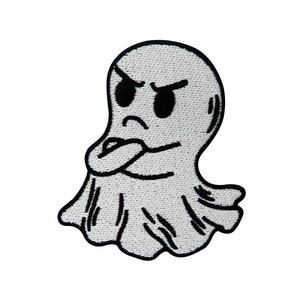 Iron-on Patch - Angry Ghost | Halloween Patches, Little Ghost Iron-on Patch, White Ghost Iron-on Patch, Cute Vampire Patch Finally Home
