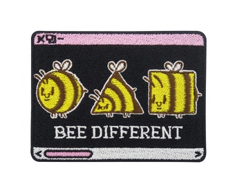 Patch zum Aufbügeln Bee Different Bienen | Biene Patches zum Aufnähen, Bügelbild, Flicken, Apple Bügelpatch, Hummel Aufnäher Finally Home