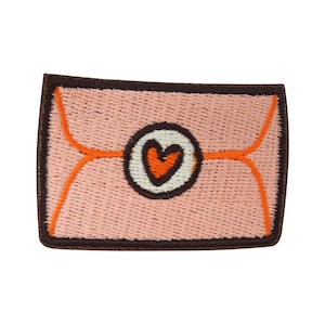 Patch para passar a ferro - Pequena carta de amor | Mini patches, patch de coração rosa