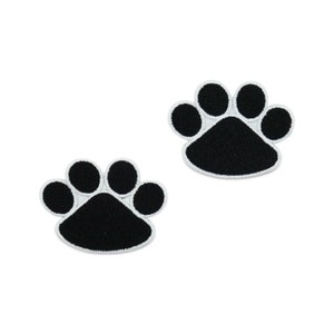 Iron-on Patch Two Black Dog Paws | Dog Animal Dog Paw Cat Pet Patches Iron-on Patches Patches Finally Home