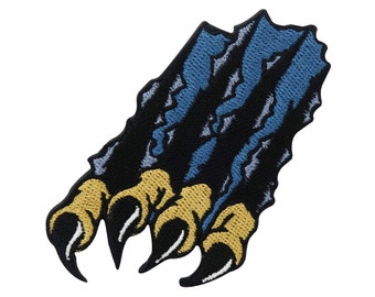Iron-on Patch - Jeans Claw Patch | Blue Denim Patch, Fun Dinosaur Iron-on Patch, DIY Kids' Pants Patches Finally Home