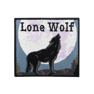 Lone Wolf Moon strijk- en naaipatch, motorfiets dierenpatches, bikerpatch, motorjas strijkpatch met wolven, rugpatch, Finally Home