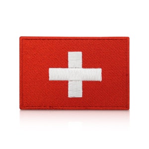 Patch with hook and loop fastener Switzerland Flag | Swiss Countries Suisse Military Flag Swiss Patches, CH Switzerland Suisses Flag