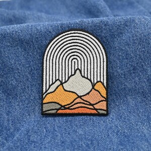 Iron-on patch Abstract Mountains | Outdoor Mountain Patches, Hiker Iron-on Patch, Art Iron-on Patch, Hiking Backpack Patch Finally Home image 4