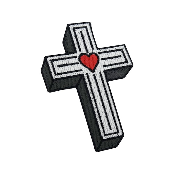 Steel Grey Cross Patch, Religious Cross Patches