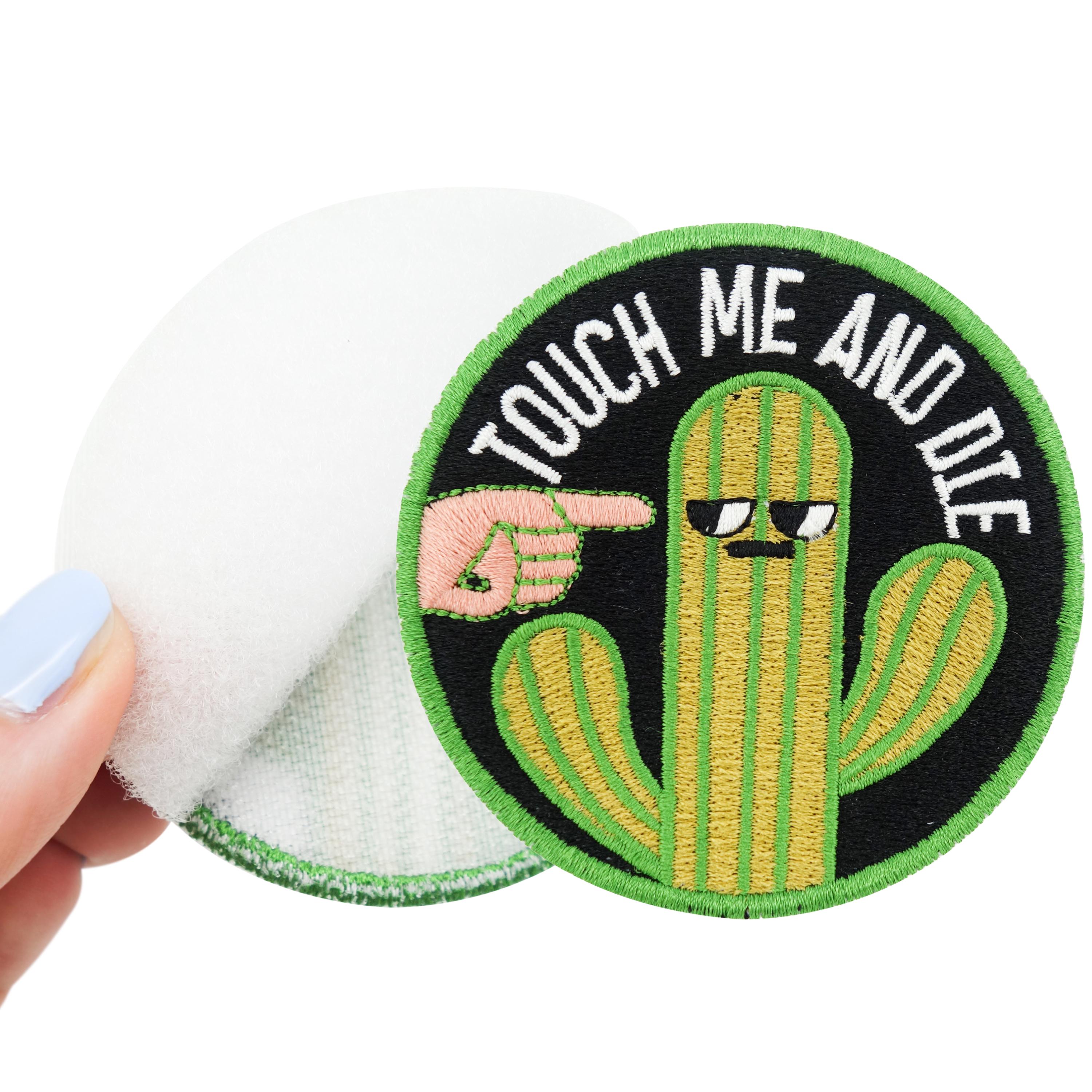 Toppa Termoadesiva Cactus 'Touch Me And Die' - Applicazione Con Ferro Da Stiro Per Abbigliamento E Accessori - Foto 7
