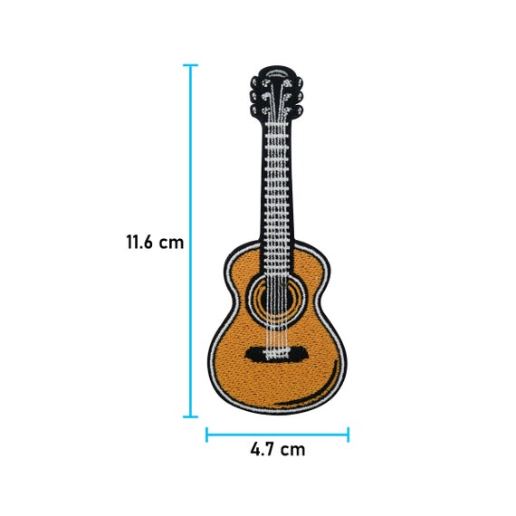 Toppa Termoadesiva Chitarra Ricamata – 11,5 X 4,7 Cm, Per Abbigliamento E Borse