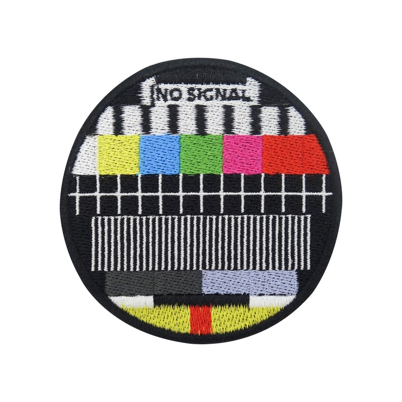 Patch thermocollant No Signal Retro TV Patchs old school, patchs thermocollants vintage, patchs classiques, patchs thermocollants cool Enfin à la maison image 1