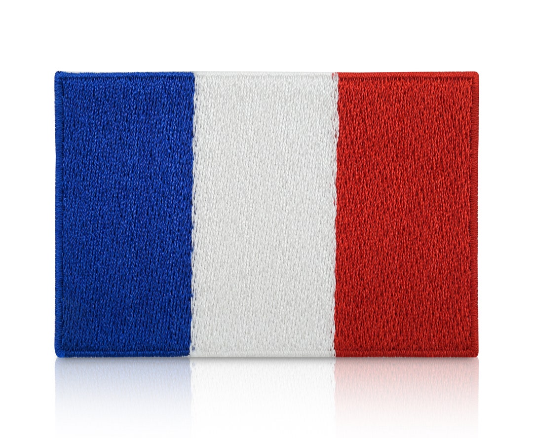 thumbnail image 2 of Small French Flag Patch – Iron On Embroidered For Backpacks, Jackets & Clothing 2 of 3