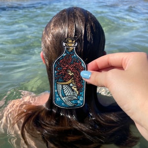 Iron-on patch Mermaid in the Bottle Denim jacket patches, sea lake iron-on patches, anchor patches, fish patches Finally Home image 5