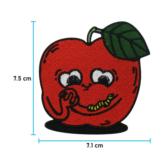 Toppa Termoadesiva Ricamata A Forma Di Mela Rossa 8 Cm Per Jeans E Stoffa - Cucito O Stiro - 2