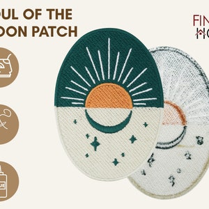 Patch zum Aufbügeln Soul of The Moon Collection: Sonnenaufgang Mond, Sonne Patches, Sterne Bügelflicken, Flicken, Aufnäher für Erwachsene Bild 5