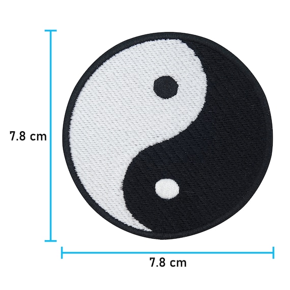 ying独家的 onlyahead(2cm幅)3ビックアポロ　ying Yin and Yang Iron-on Patch | Black and White Yoga, Chain Zen
