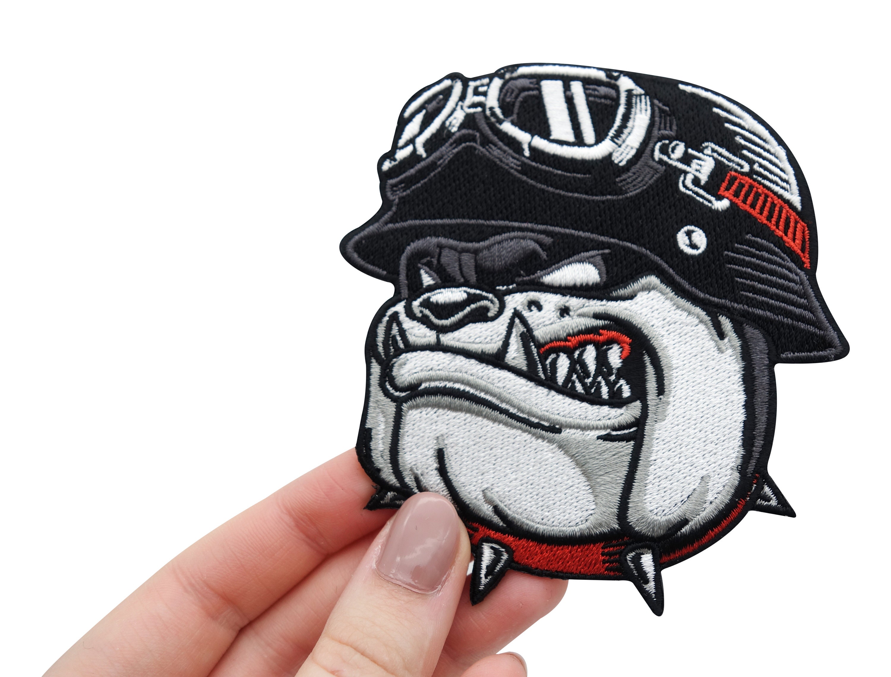 Biker Bulldog Patch for Ironing On Leather Vests Motorcycle Etsy