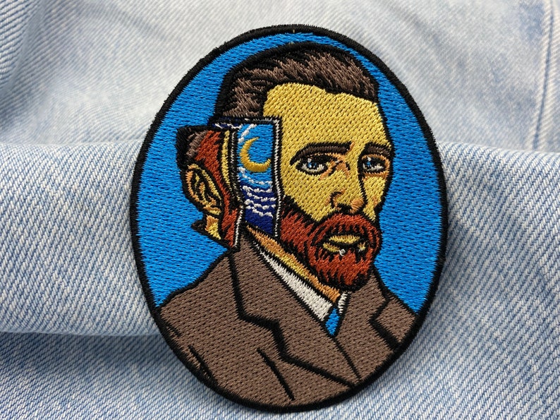 Iron-on patch Vincent van Gogh Art patches, starry night iron-on patches, moon stars iron-on patches, vintage & retro patches Finally Home image 3