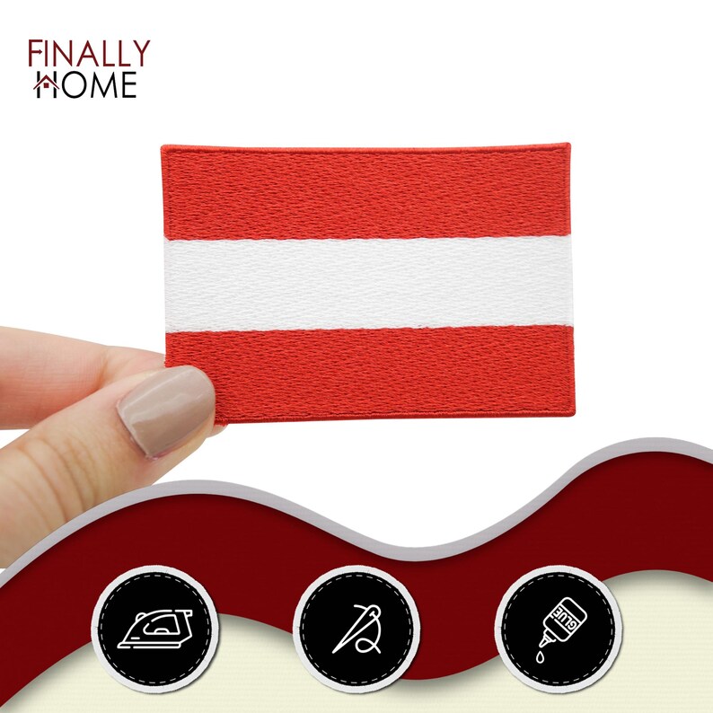 Iron-on patch of the Austrian flag | Coat of arms patches, flag iron-on transfer, tactical airsoft iron-on patch, Austrian flag patch Finally Home image 3