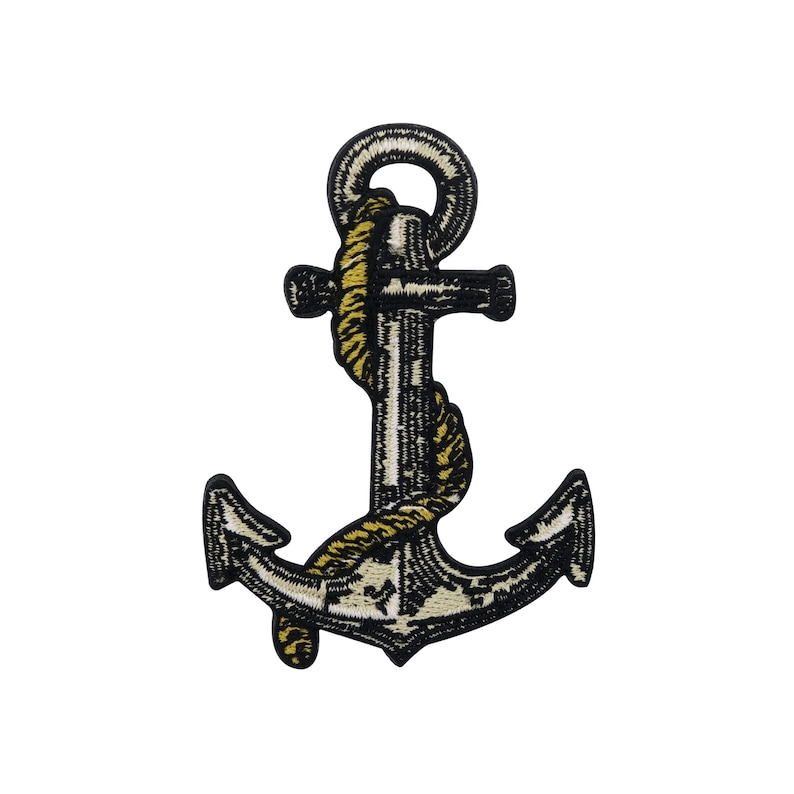 Iron-on patch Gray Anchor Maritime patches, ship boat iron-on patches, sea iron-on patches, seafaring marine water patches Finally Home image 1