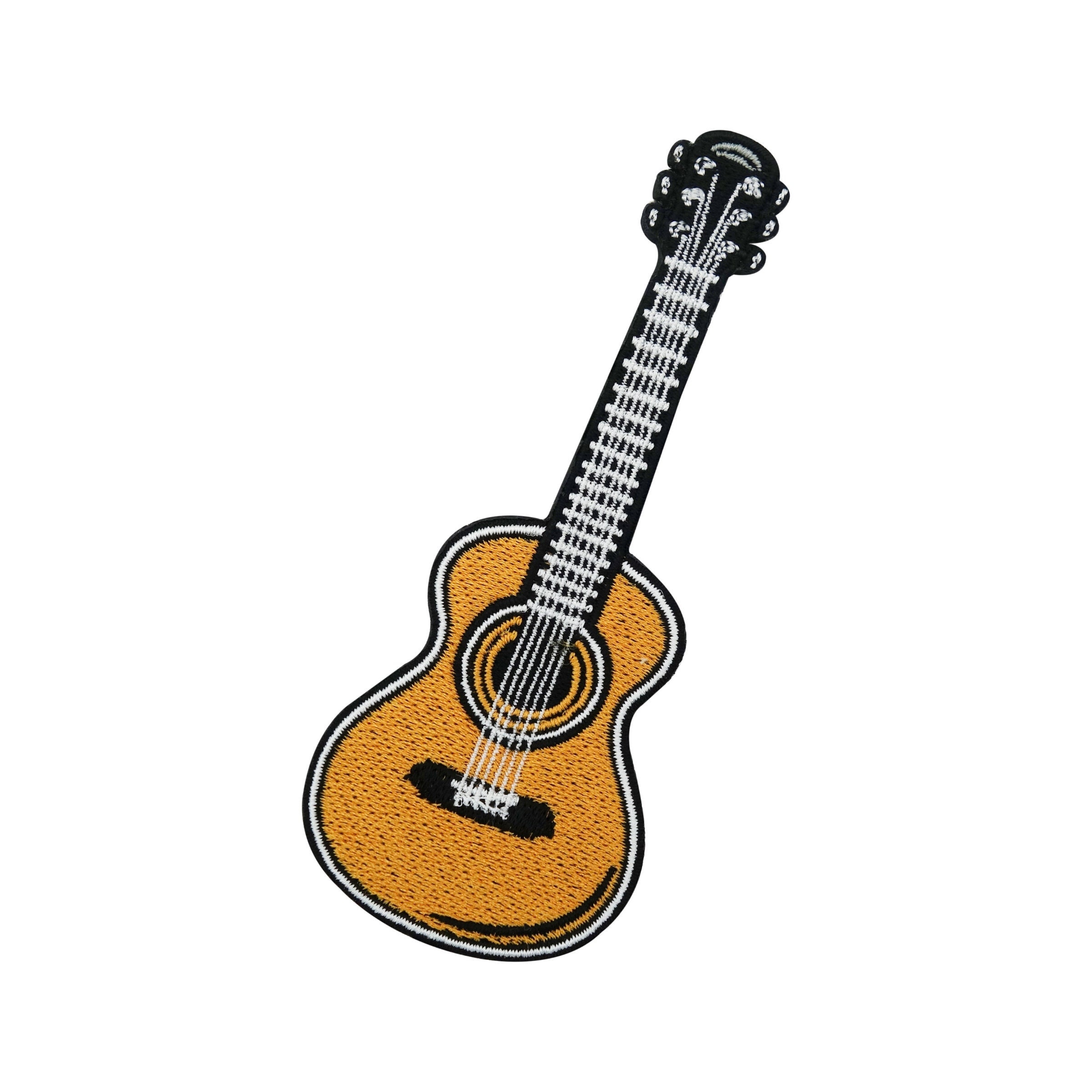 Toppa ricamata termoadesiva per chitarra elettrica blu, da cucire/da stirare