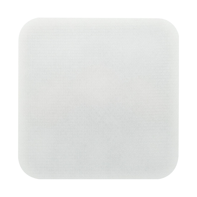 May include: A white square fabric patch with a subtle textured pattern.