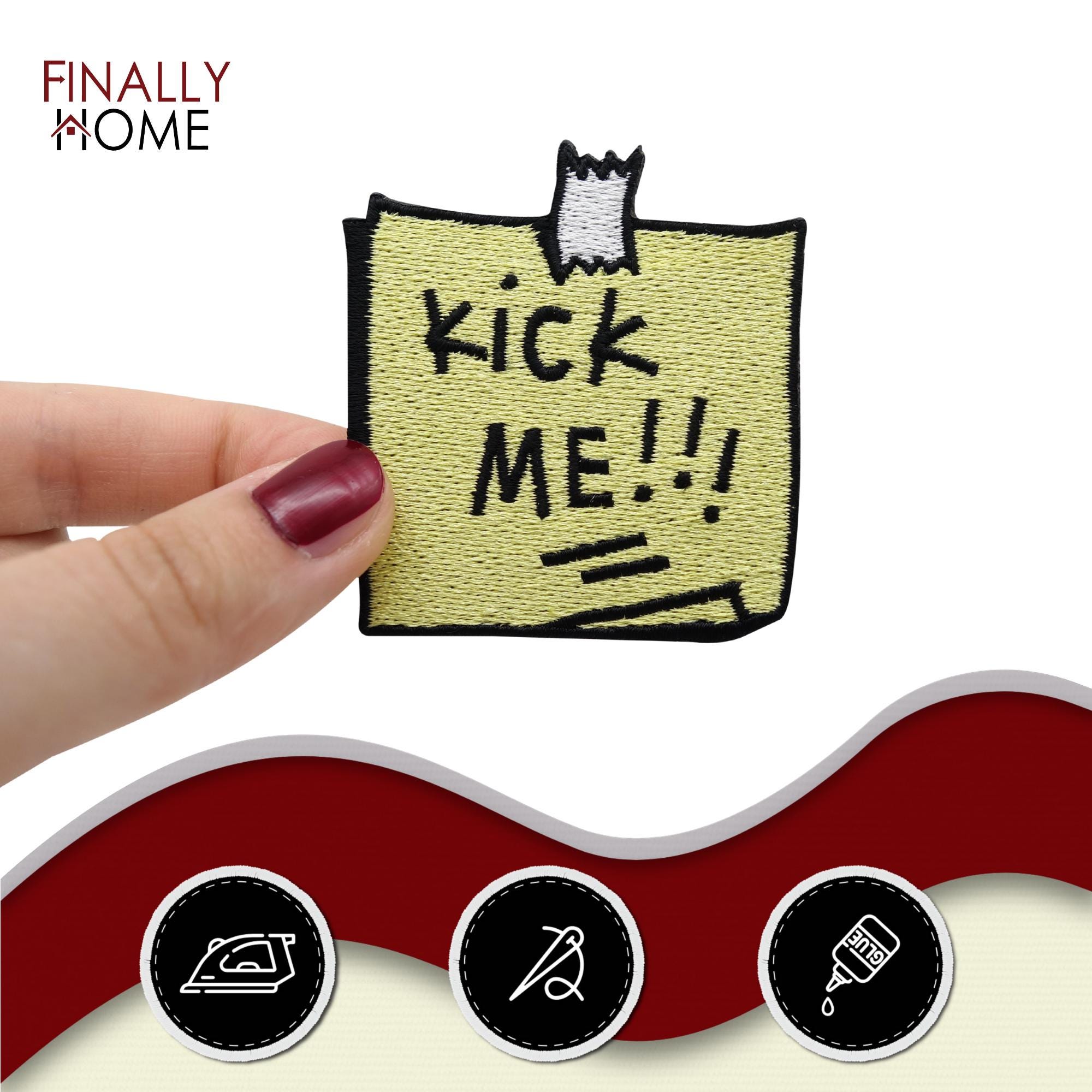 Finally Home Patch om op te strijken - Hug Me Reaper | doodshoofd-patches, biker opstrijker, motorfiets patches, grappige skeletpatches