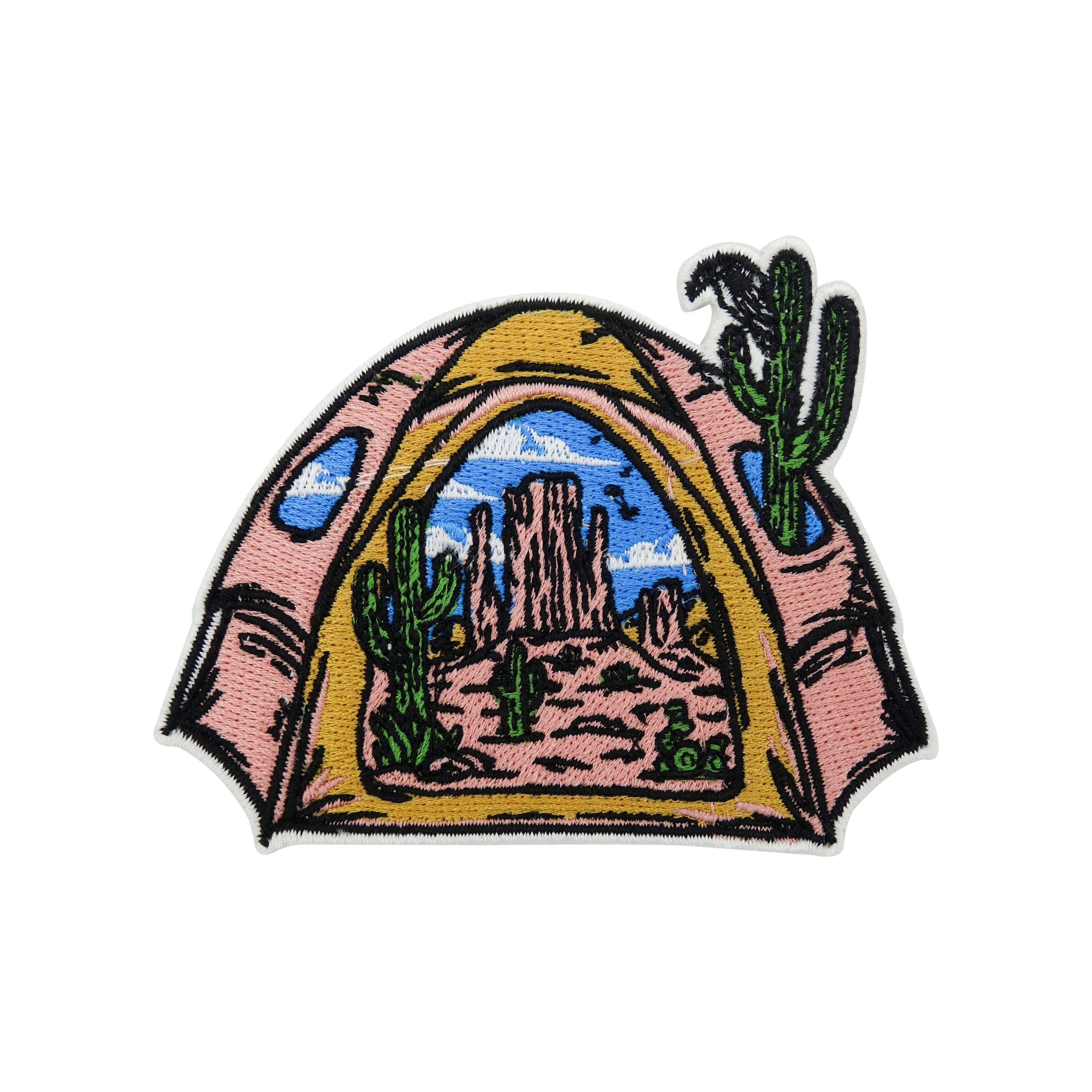 Iron-on patch camping in the desert | Cactus patches camping iron-on image, hiker iron-on hiking patch tent iron-on patch Finally Home