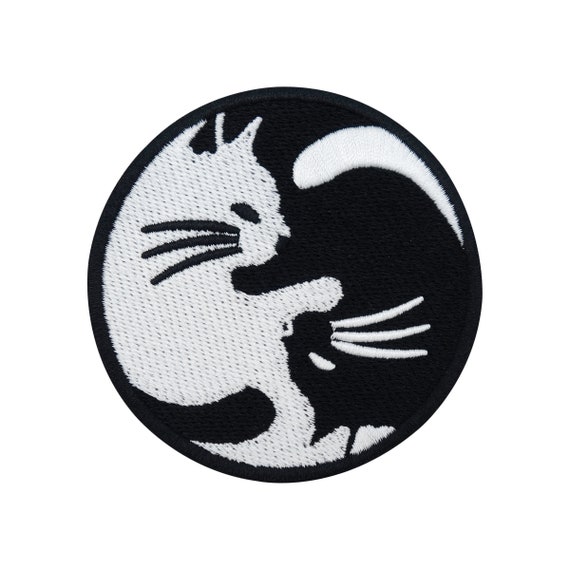 Toppa Termoadesiva Ricamata Ying Yang 7,5 Cm - Ecusson Per Vestiti, Giacca, Jeans