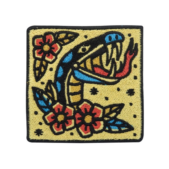 Iron-on Patch Snake With Flowers Snake Patches, Cobra Iron-on Patches,  Snake Patches, Tattoo Iron-on Patches, Fabric Patches Finally Home 