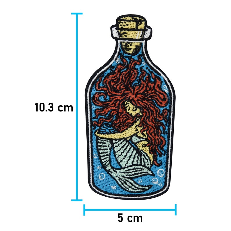 Iron-on patch Mermaid in the Bottle Denim jacket patches, sea lake iron-on patches, anchor patches, fish patches Finally Home image 8