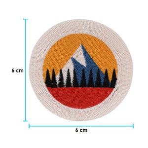 Kleiner Berge Patch zum Aufbügeln Vintage Berg Patches Mini Baum Bügelbild Wald Aufbügler Bäume Aufnäher Wanderer Outdoor Bügelpatch Bild 6