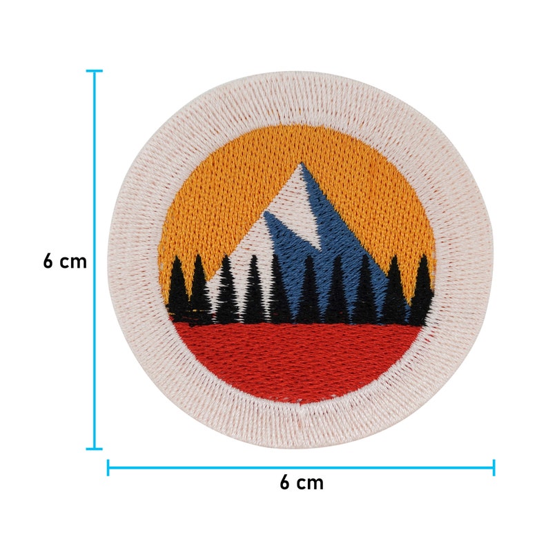 Kleiner Berge Patch zum Aufbügeln Vintage Berg Patches Mini Baum Bügelbild Wald Aufbügler Bäume Aufnäher Wanderer Outdoor Bügelpatch Bild 6