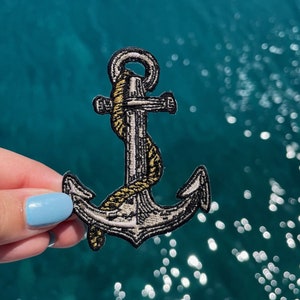 Iron-on patch Gray Anchor Maritime patches, ship boat iron-on patches, sea iron-on patches, seafaring marine water patches Finally Home image 4