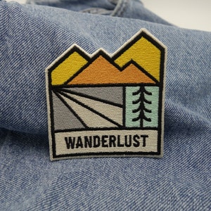 Iron-on patch Wanderlust Trees & Mountains Hiking outdoor patches, iron-on patches, patches, patches for backpacks Finally Home image 6