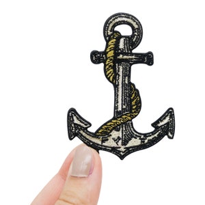 Iron-on patch Gray Anchor Maritime patches, ship boat iron-on patches, sea iron-on patches, seafaring marine water patches Finally Home image 2