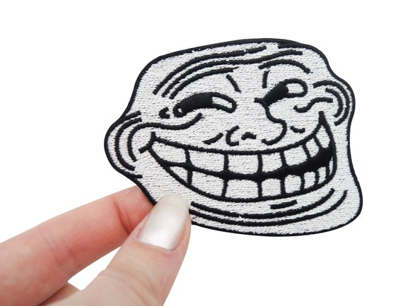 Troll Face Emoji Meme Iron On Embroidered Patch 