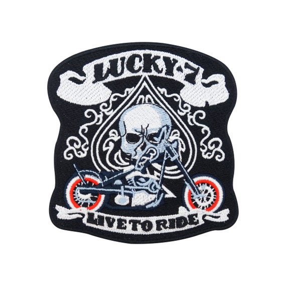 Iron-on Patch Live to Ride Motorcycle Skull Leather Jackets Bike Patches,  Iron-on Patches, Cowl Patches, Vest Patches Finally Home 