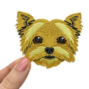 Patch zum Aufbügeln Yorkshire Terrier Hund Hunde Patches, Tier Dog Bügelflicken, Kinder Flicken Pfoten Aufnäher Hundeaufnäher Finally Home Bild 2