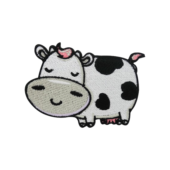 Patch zum Aufbügeln & Aufnähen - Kuh | Tier Patches Kinder Bügelbild Bauernhof Aufbügler Bauern Landwirt Aufnäher Tiere Flicken Finally Home