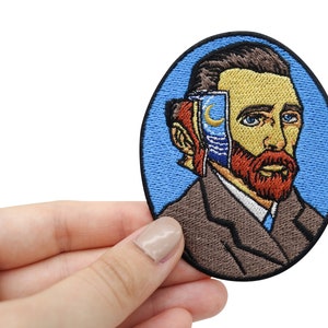 Iron-on patch Vincent van Gogh Art patches, starry night iron-on patches, moon stars iron-on patches, vintage & retro patches Finally Home image 2