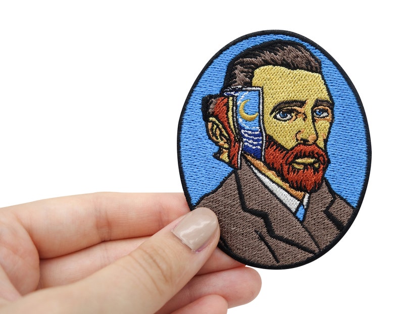 Iron-on patch Vincent van Gogh Art patches, starry night iron-on patches, moon stars iron-on patches, vintage & retro patches Finally Home image 2