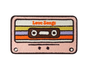 Toppa termoadesiva - Cassetta Love Songs | Toppe musicali retrò Applicazione vintage Toppa termoadesiva old school